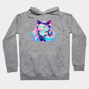 Cat Girl With Headphones Hoodie